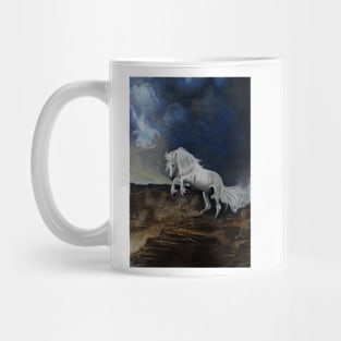 wild and white horse Mug